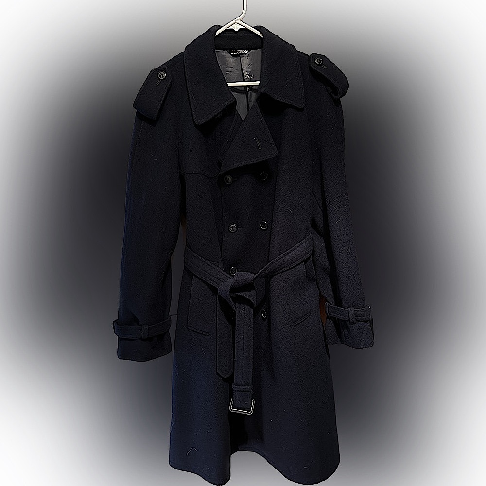 Vintage navy wool coat- L/XL